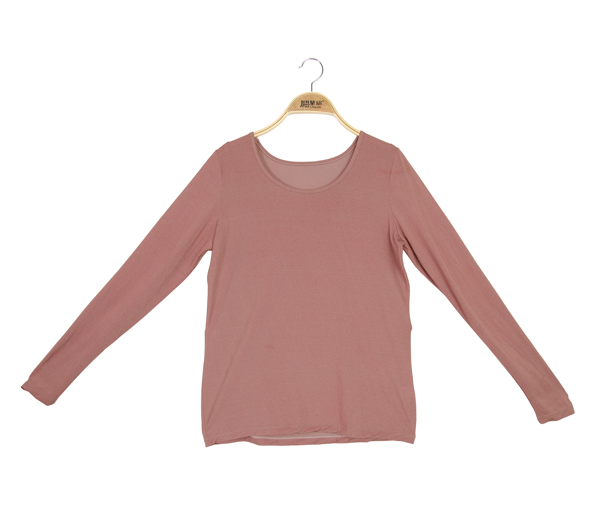 闕蘭絹石墨烯蓄熱蠶絲長袖衛生衣 - 粉色 - M9907