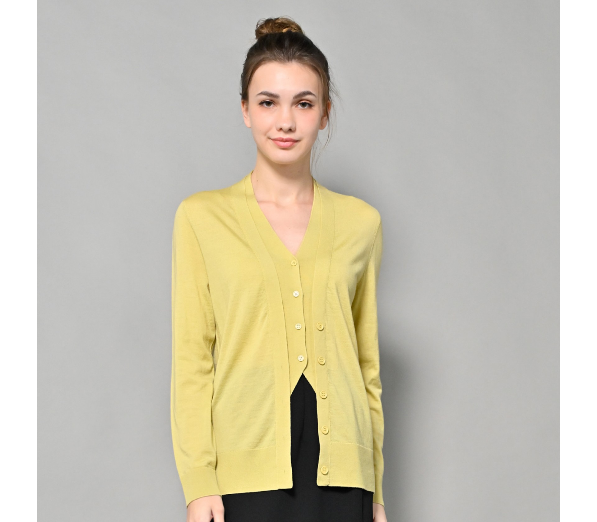 御絹坊經典法式剪裁100％綿羊毛針織外套-62469(檸檬黃)