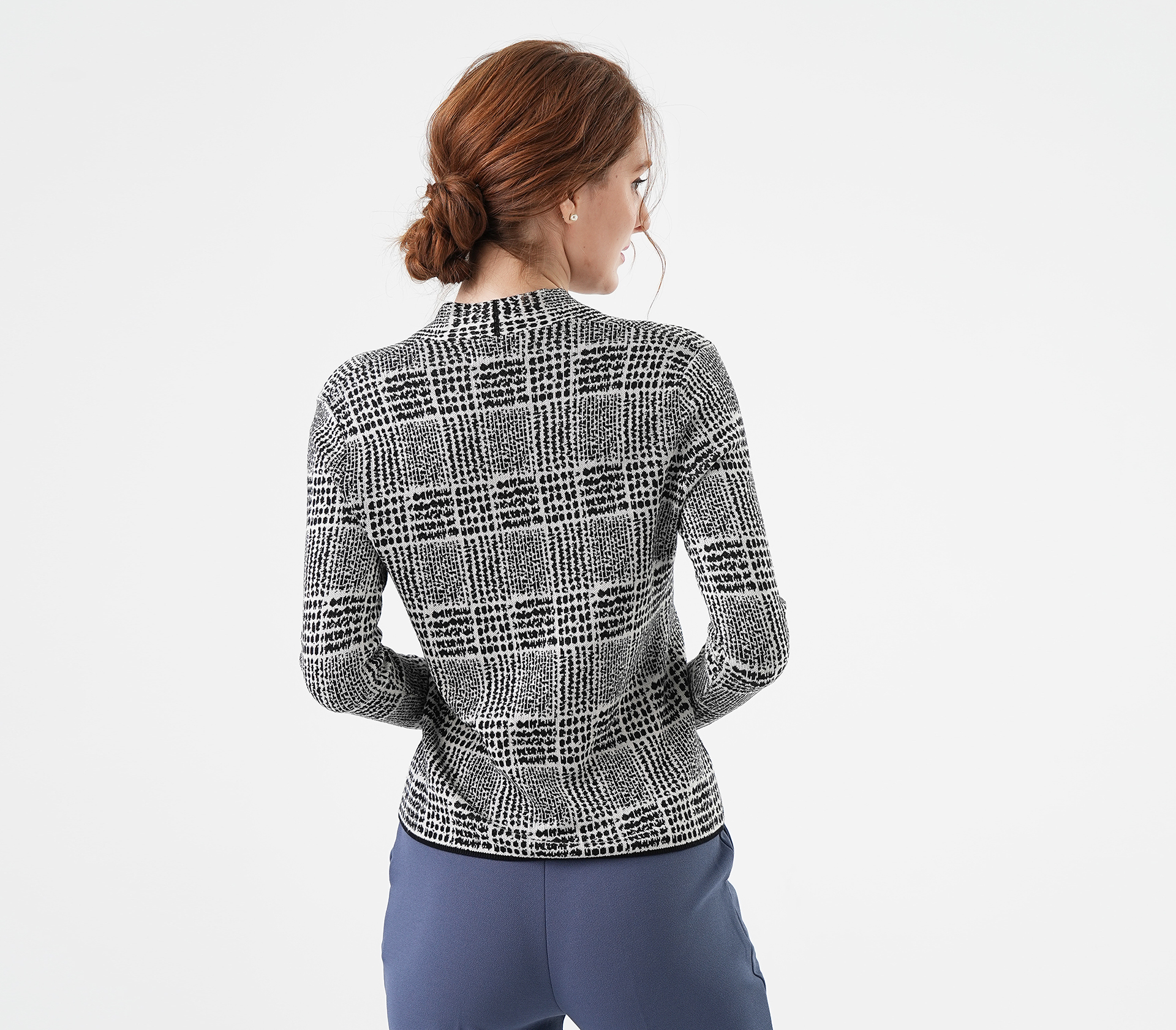 闕蘭絹金銀絲蠶絲毛衣 - 黑色 - 6674