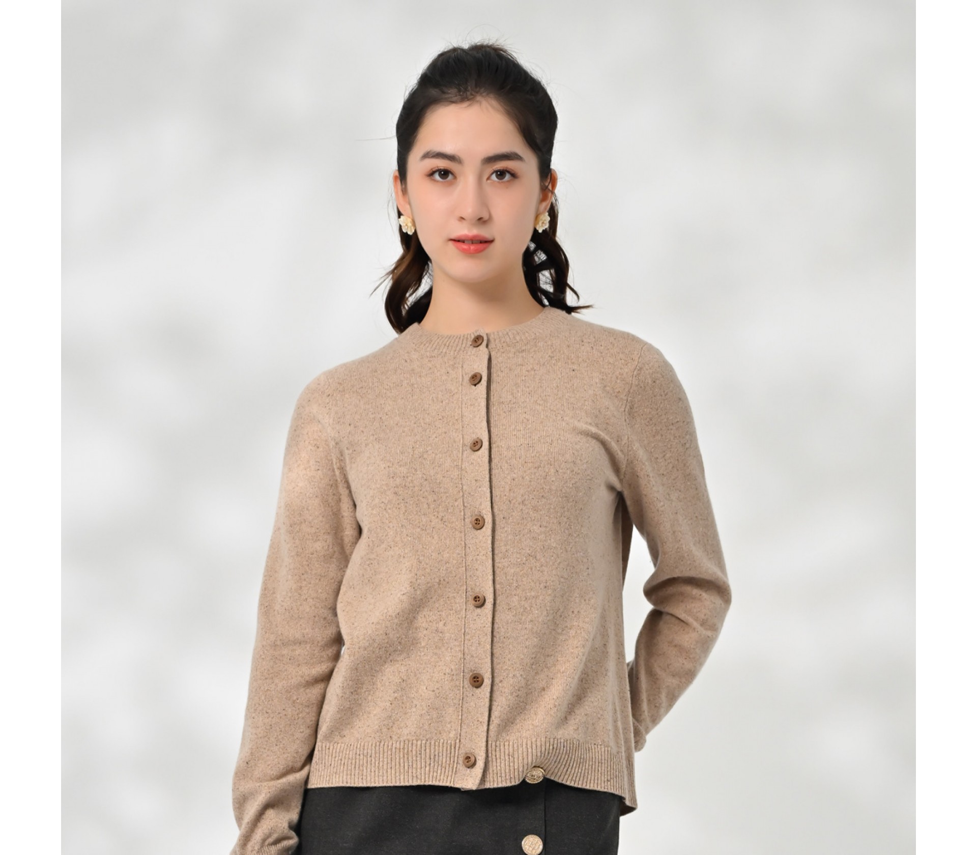 御絹坊真絲精紡初剪羊毛外套-6783(卡其)